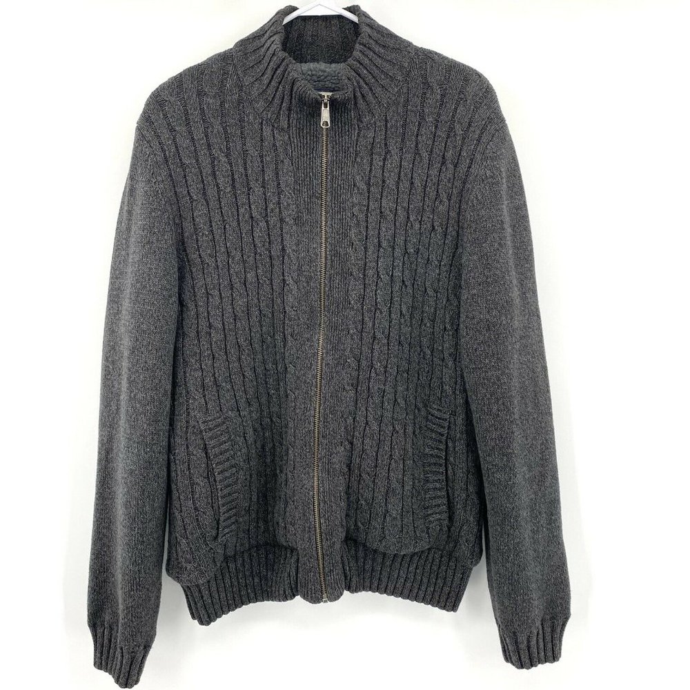 Boston Traders Sherpa Lined Gray Sweater Jacket